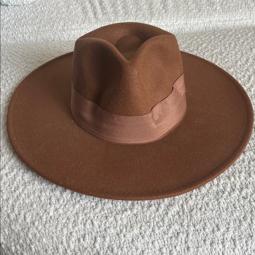NWT Lulu's Brown Wide-Brim Hat
